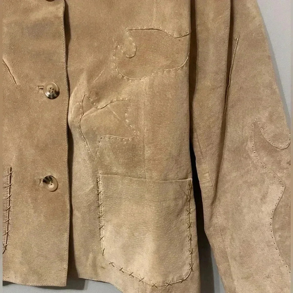 Madison Studio Pig Suede Light Brown Patch/Stitch Jacket Size 8 - Picture 5 of 11